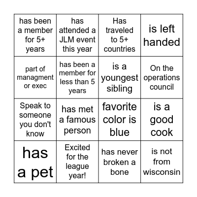 Find someone who... Bingo Card