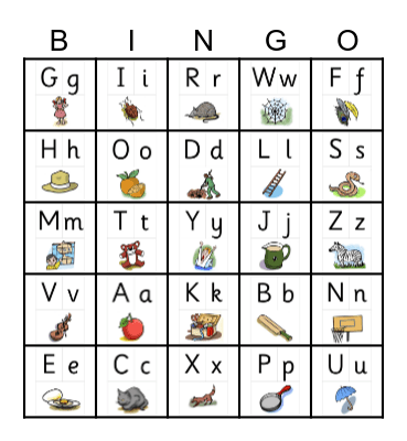 Phonics Bingo Card