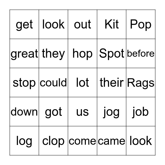 The HOT SPOT Bingo Card