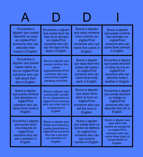 Love and Frienship Bingo Card