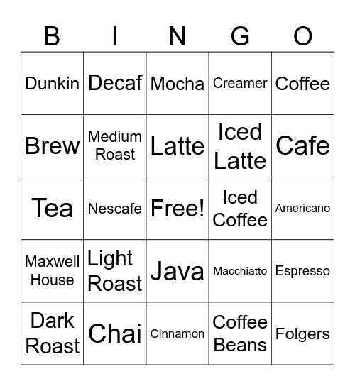 Coffee :) Bingo Card