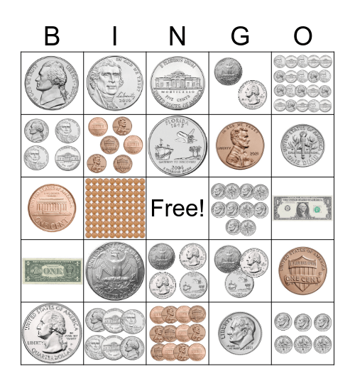 Money Bingo Card