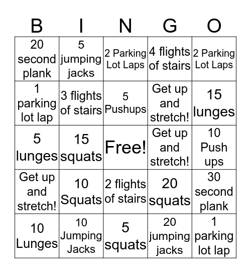 FarmersFit! Bingo Card