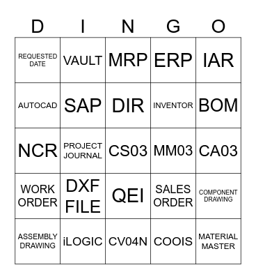 ENGINEERING STUFFS Bingo Card
