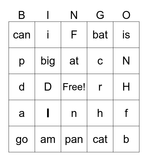 September 23-27 Bingo Card