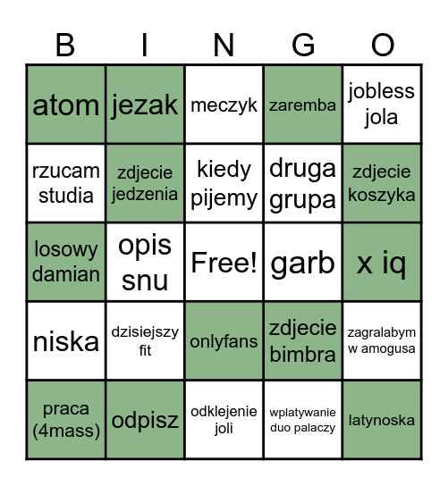 BW BINGO Card