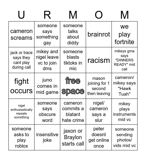 everything gc bingo Card