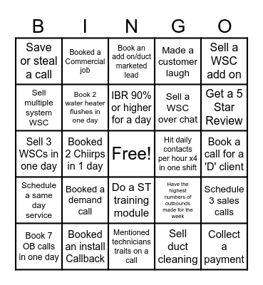 Western CSR Bingo Card