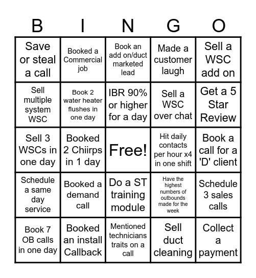 Western CSR Bingo Card