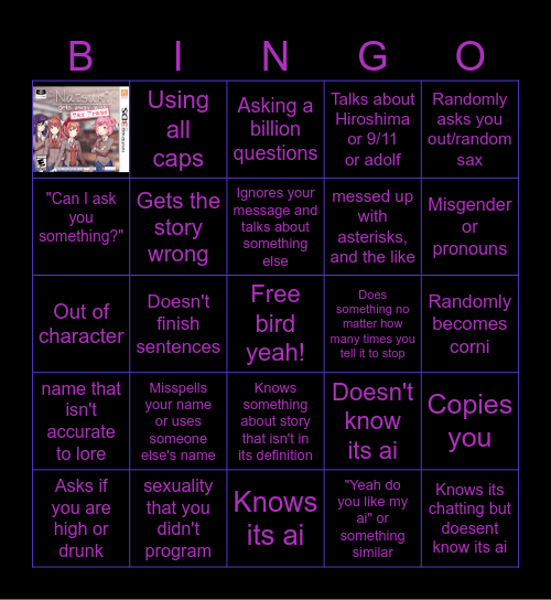 C.ai/Chai Bingo Card