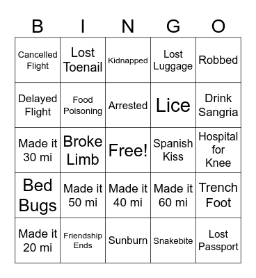 Tonya Bingo Card