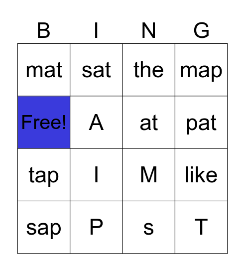 Lesson 3 Bingo Card