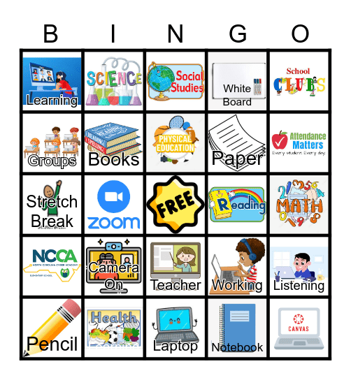 ALL ABOUT SCHOOL Bingo Card