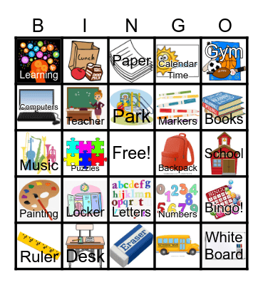 SCHOOL Bingo Card