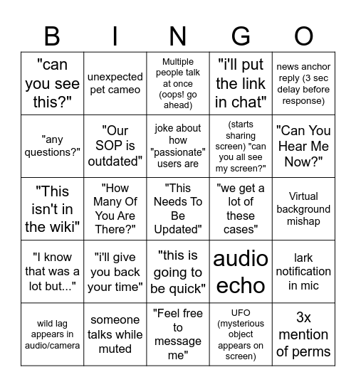 Bingo Rough Draft Bingo Card