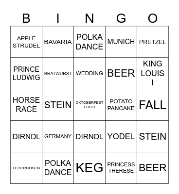 OKTOBERFEST BINGO Card