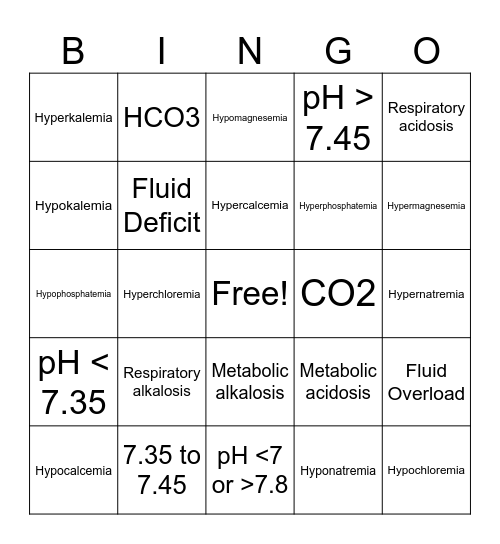 Unit 11 Bingo! Bingo Card