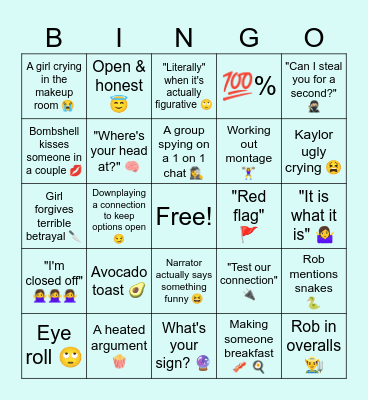 LOVE ISLAND USA S6 Bingo Card