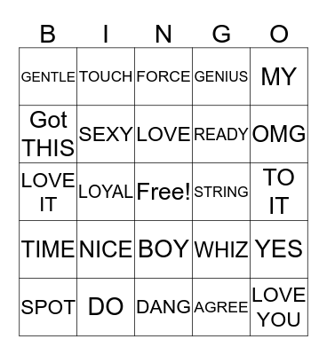 Wedding Night Bingo Card