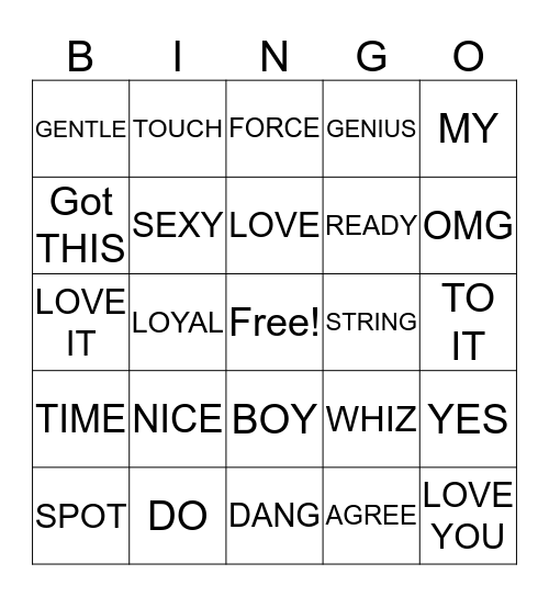 Wedding Night Bingo Card