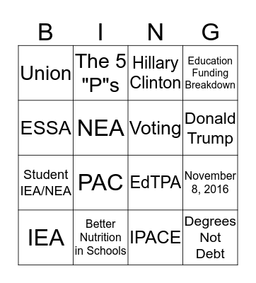 Building Blocks  Bingo Card