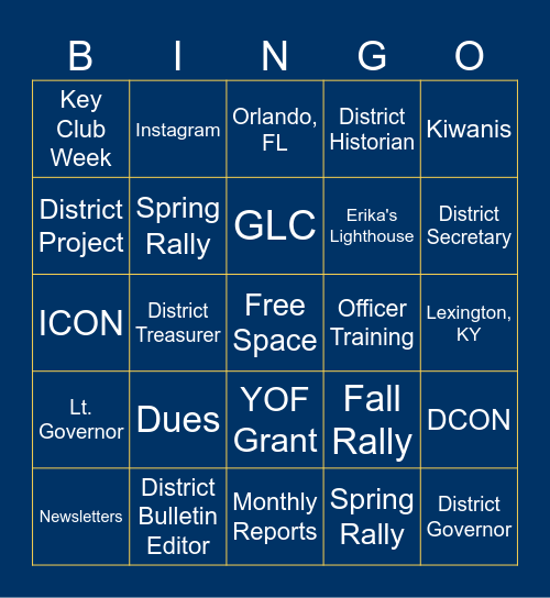 Meet the Board Webinar Bingo Card