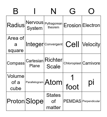 Teacher Showcase Bingo Card