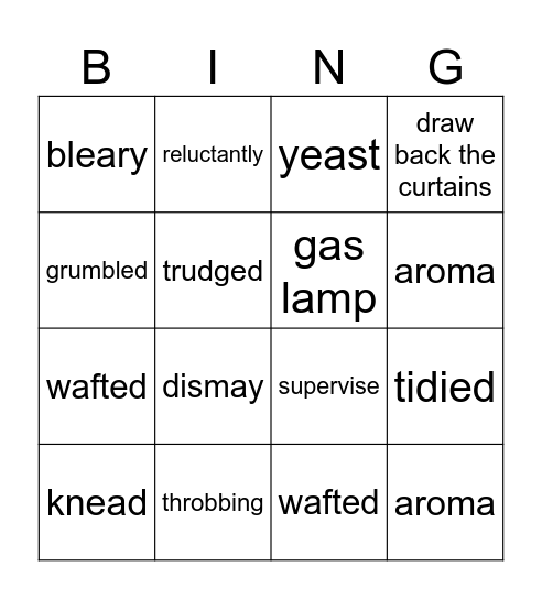 The Fabled Baguette of Beauchamp Bingo Card