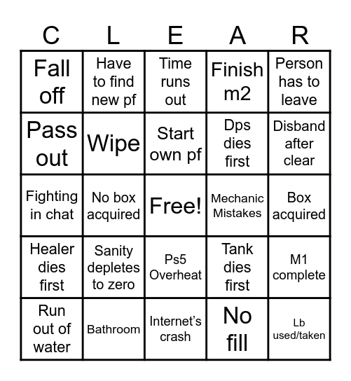 Savage palooza Bingo Card