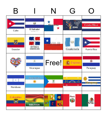 Mes de la Herencia Hispana Bingo Card