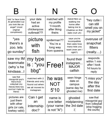 unHINGEd bingo Card