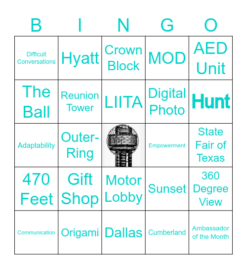 Reunion Tower BINGO Card