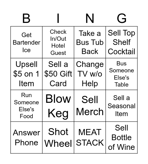 Server Bingo Card