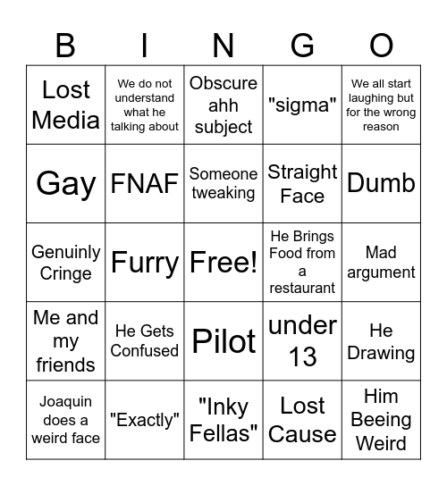 Joaquiiiiiiiiin Bingo Card