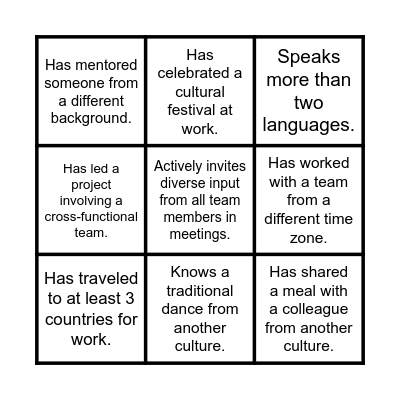 Leadership Bingo Card