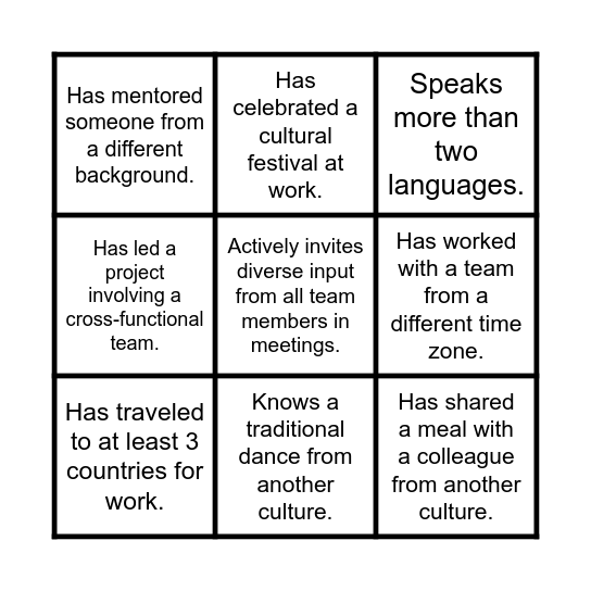 Leadership Bingo Card