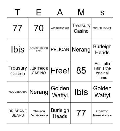 FUN FACT BINGO QUIZ Bingo Card