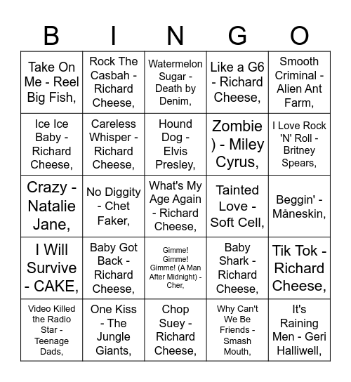 COVERS Bingo Card