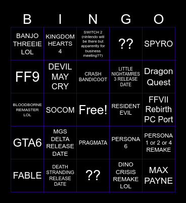 KATKREW TOKYO GAME SHOW 2024 Bingo Card