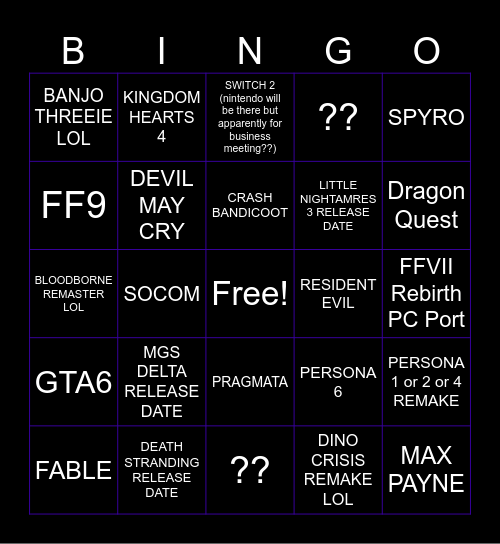 KATKREW TOKYO GAME SHOW 2024 Bingo Card