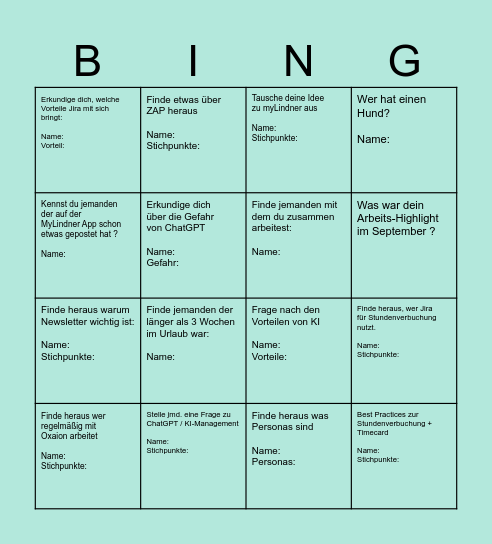 Floorwalker - Networking Bingo Card