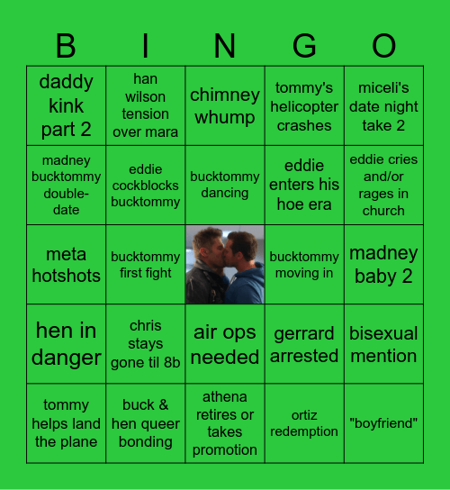 911 Season 8 Bingo Card