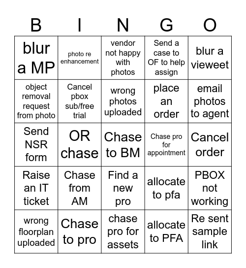 CX Bingo Card