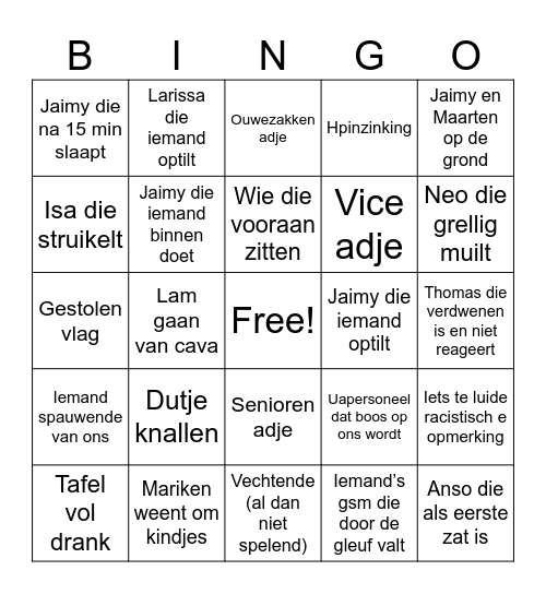 Academische opening + studay Bingo Card