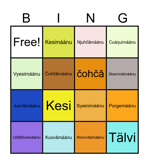 Mánuppajeh Bingo Card