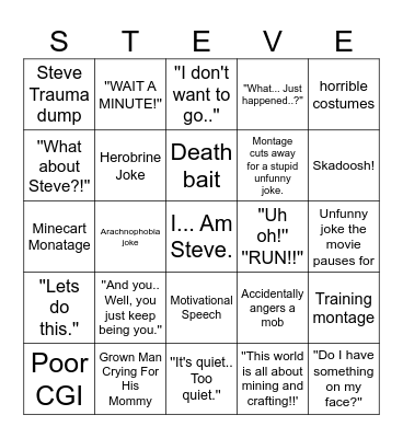 Minecraft Movie Bingo 1 Bingo Card