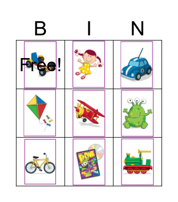 Toys Bingo Card