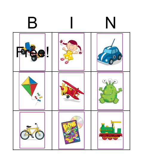 Toys Bingo Card