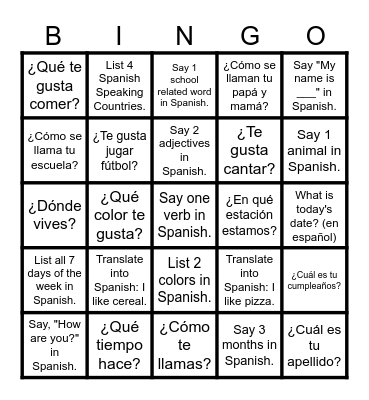 Segarra - Lotería de Conversación Bingo Card