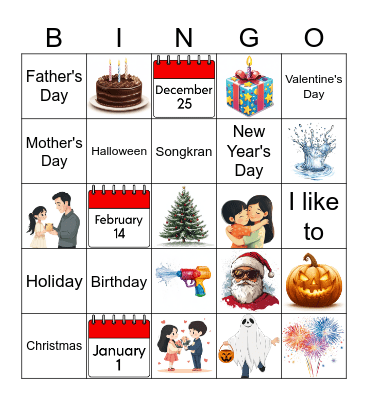 Favorite Holiday #1 Bingo Card